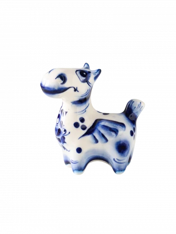 Фигурка фарфор Конь Пегас, 7×6.5×3.5 см, гжель