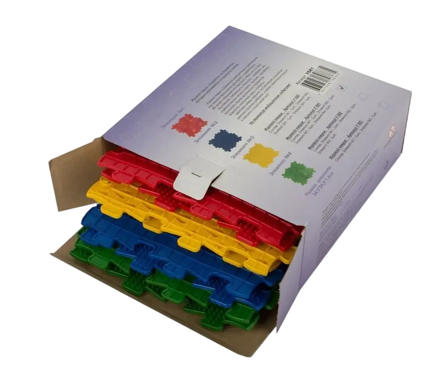Модульный развивающий сенсорный коврик для детей 8 элементов 