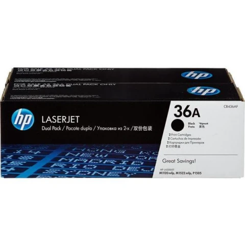 Картридж HP <CB436AF> для LJ P1505/M1522/1120 (2 картриджа по 2000 стр.) черный 